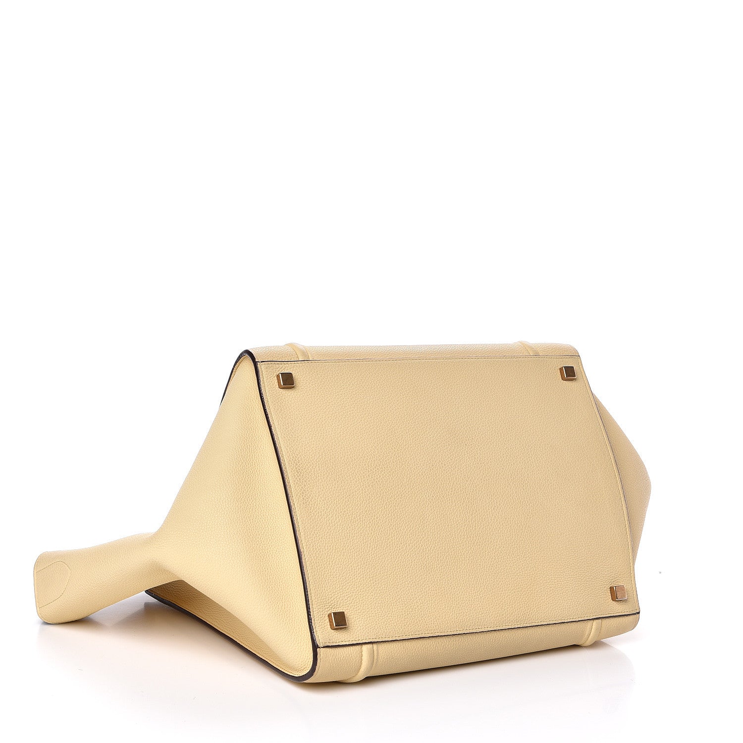 Celine Drummed Calfskin Medium Phantom Luggage Cream 4 of 10