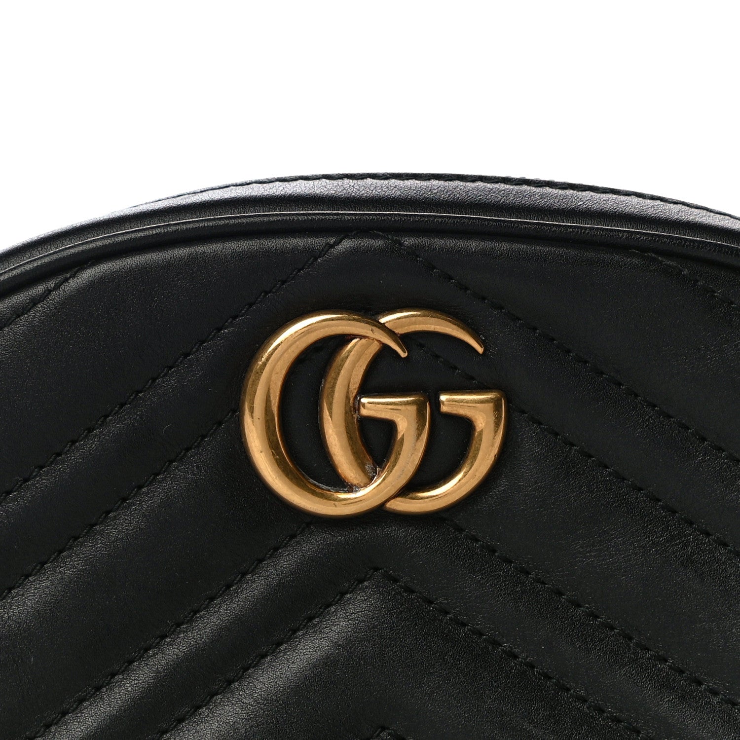 Gucci Calfskin Matelasse GG Marmont Belt Bag 85 34 Black 12 of 12