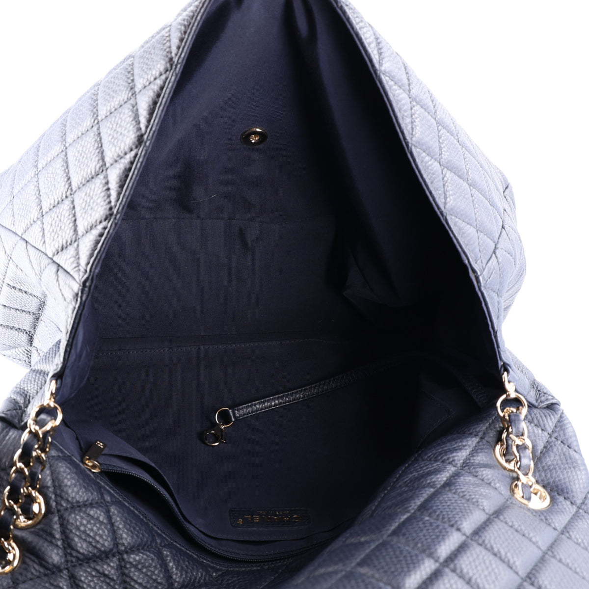 Chanel Calfskin Quilted Small XXL Travel Flap Bag Navy 4 of 9