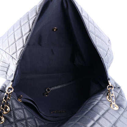 Chanel Calfskin Quilted Small XXL Travel Flap Bag Navy 4 of 9
