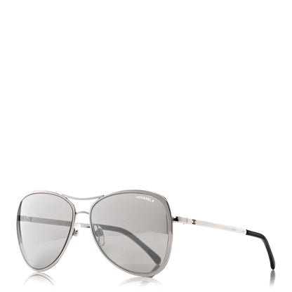Chanel Mirrored Pilot Summer Sunglasses 4223 Silver 1 of 7