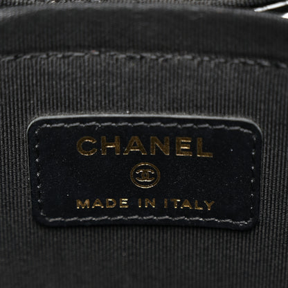 Chanel Patent Quilted Round Clutch With Chain Black 7 of 12