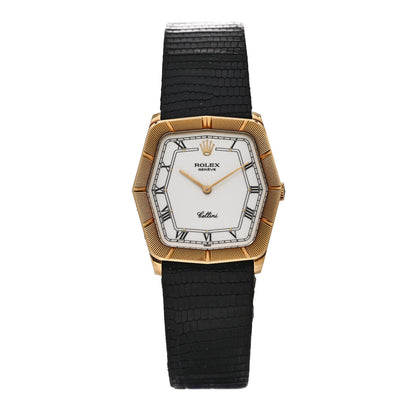 Rolex 18K Yellow Gold Lizard 31mm Cellini Manual Winding Watch White 4170 1 of 4