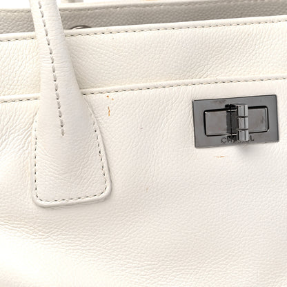 Chanel Calfskin Mademoiselle Lock Cerf Executive Shopper Tote White 20 of 22
