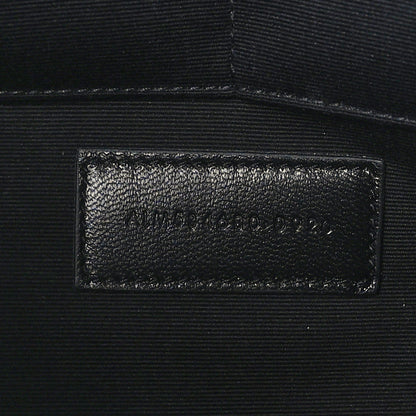 Saint Laurent Calfskin Crocodile Embossed Monogram Zipped Pouch Black 7 of 7
