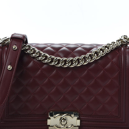 Chanel Lambskin Quilted Medium Boy Flap Burgundy 9 of 9