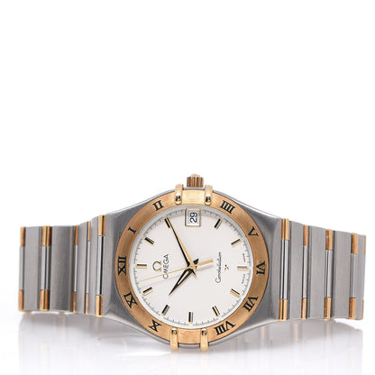 Omega Stainless Steel 18K Yellow Gold 33mm Constellation Quartz Watch White 1312.30 2 of 4