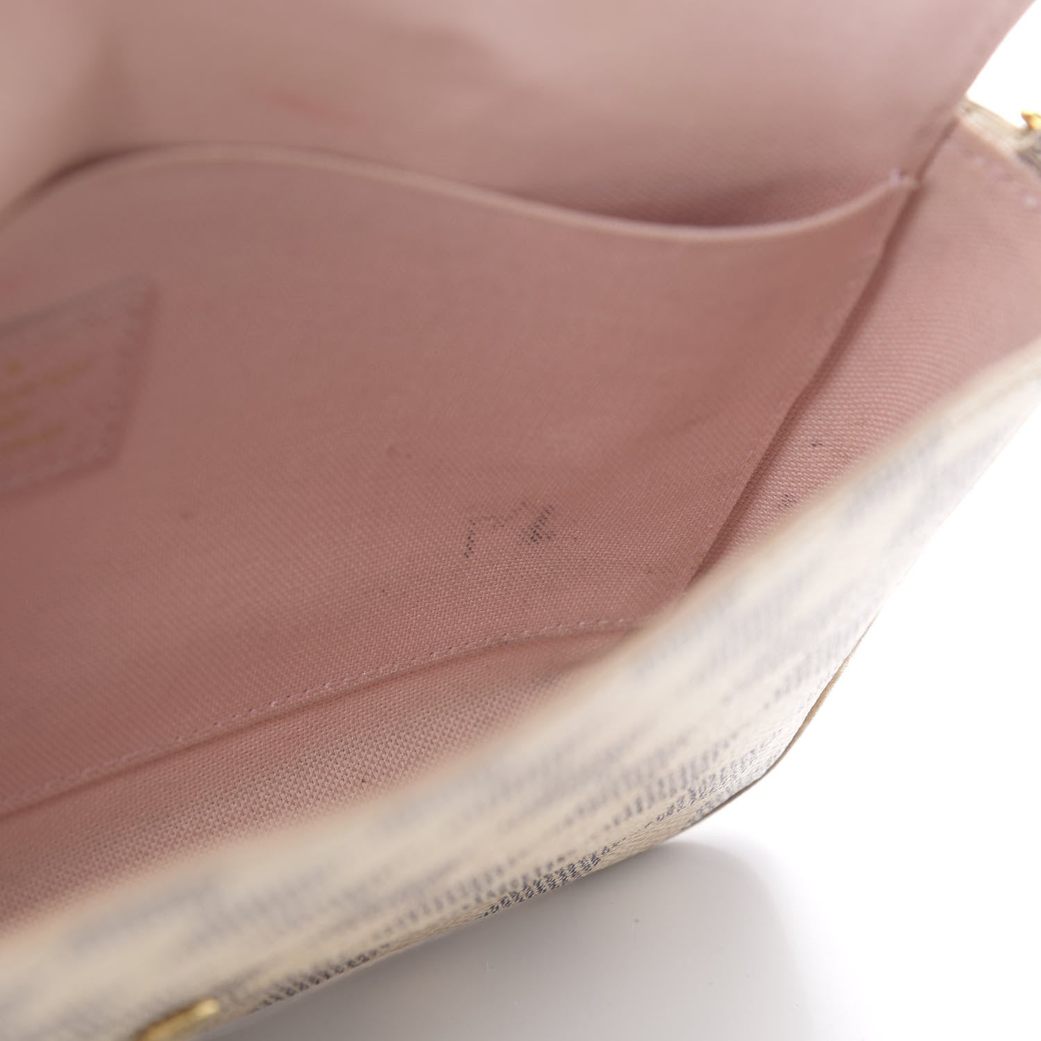 Louis Vuitton Damier Azur Pochette Felicie Chain Wallet Rose Ballerine 9 of 15