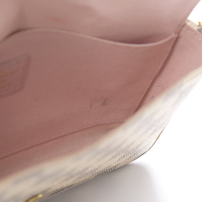 Louis Vuitton Damier Azur Pochette Felicie Chain Wallet Rose Ballerine 9 of 15