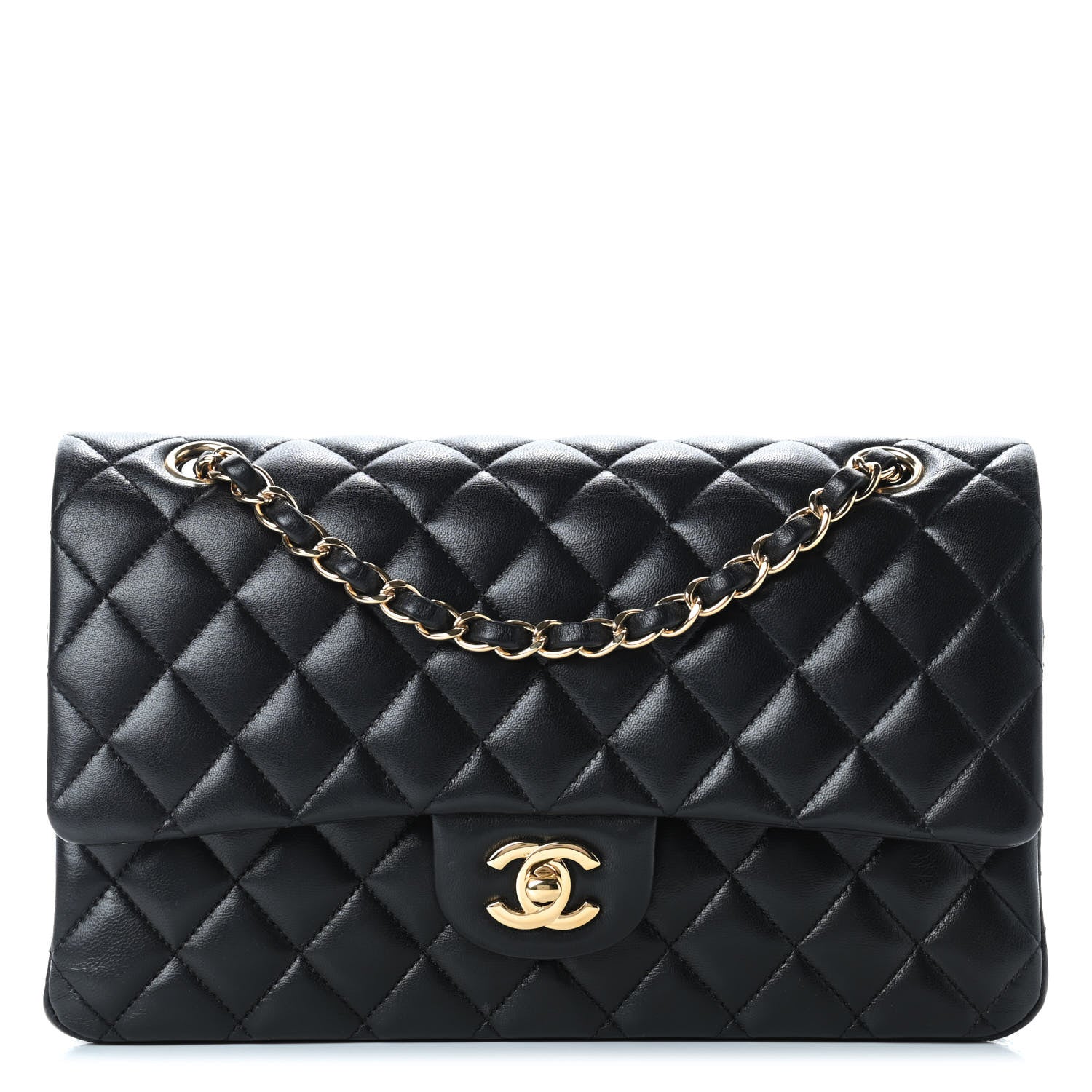 Chanel Lambskin Quilted Medium Double Flap Black 1 of 10