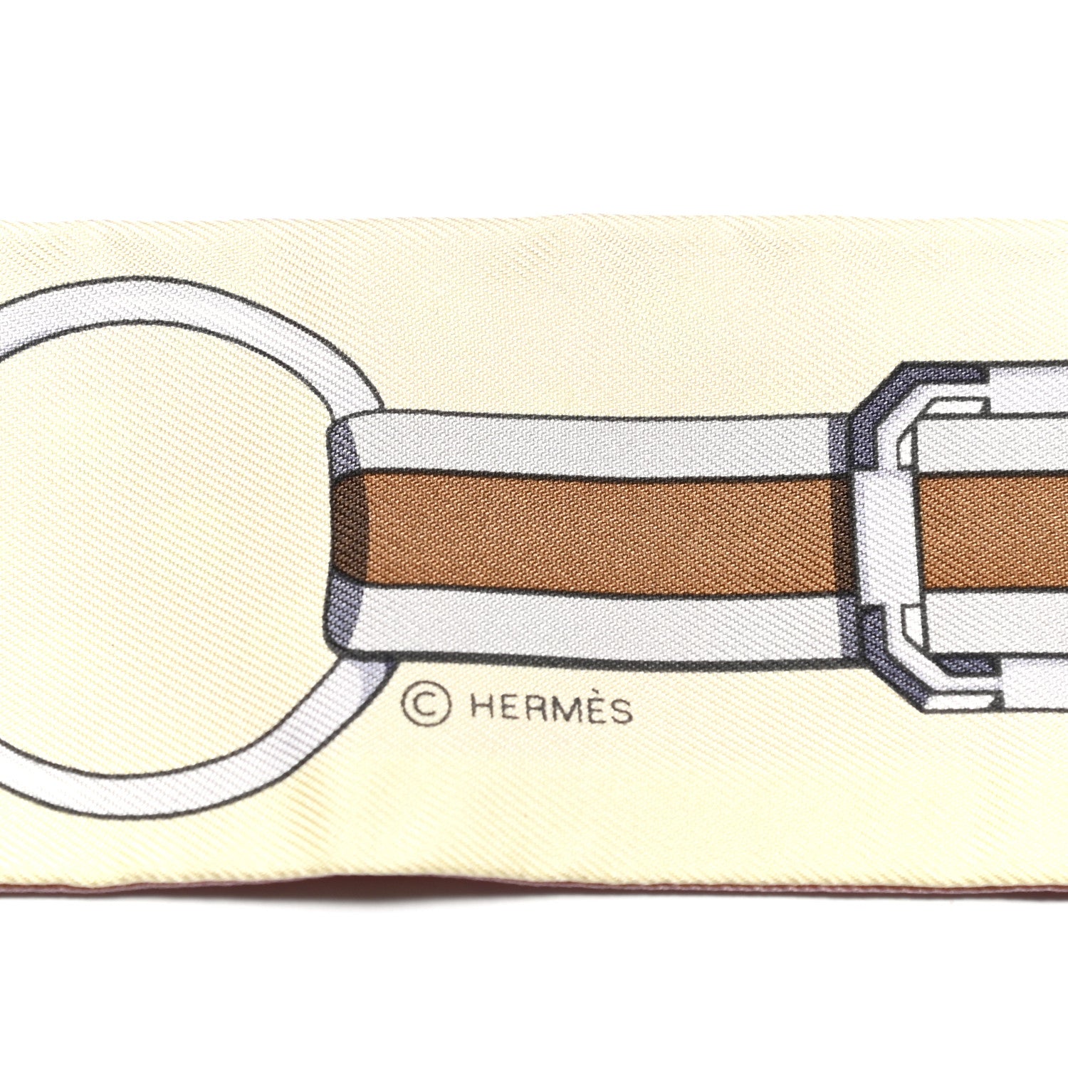 Hermes Silk Grand Tralala Twilly Rose Poudre Jaune 3 of 4