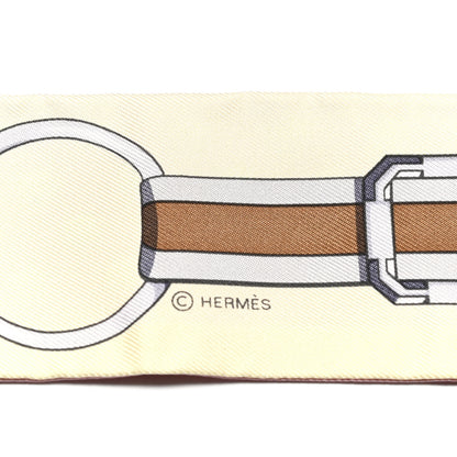 Hermes Silk Grand Tralala Twilly Rose Poudre Jaune 3 of 4