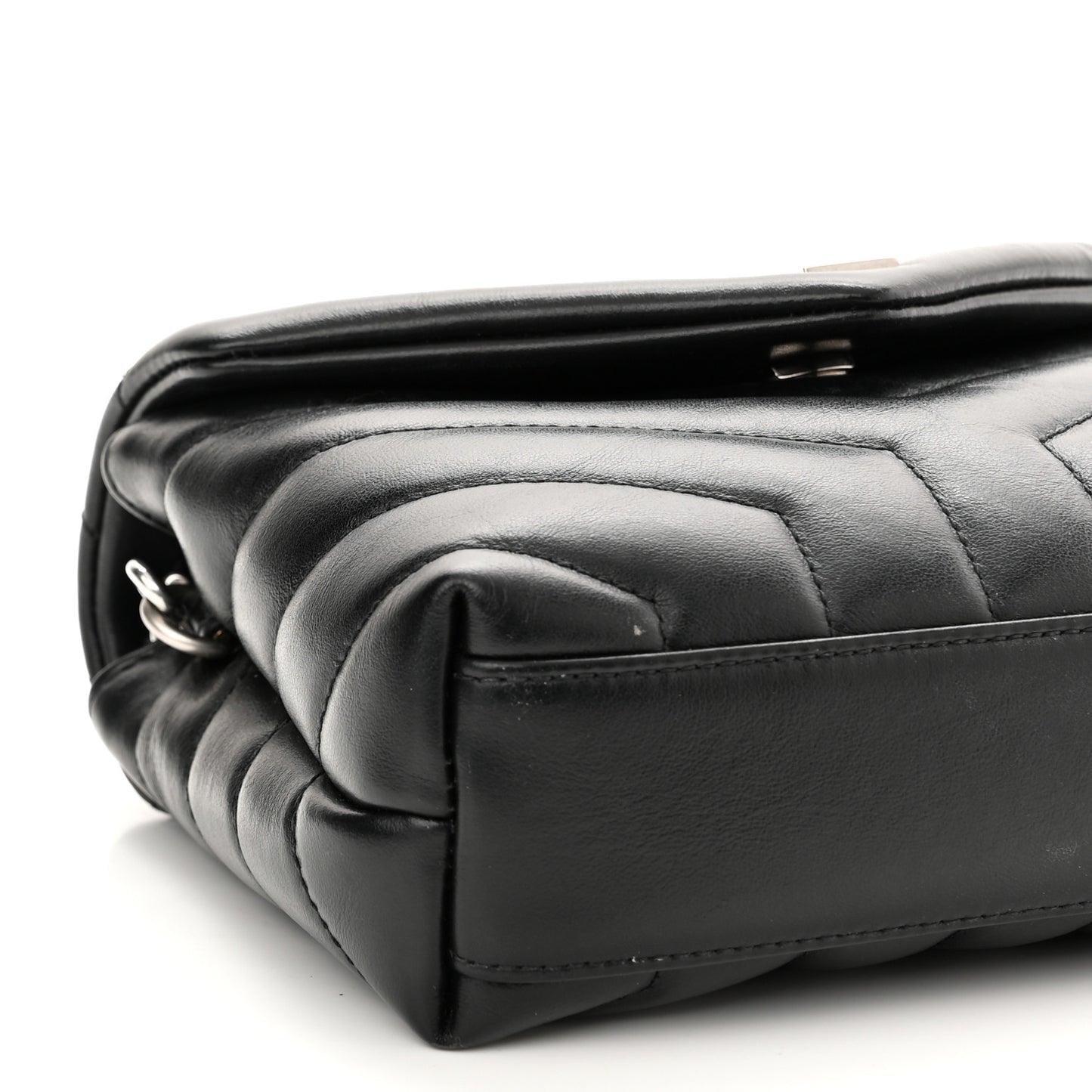 Calfskin Y Quilted Monogram Toy Loulou Crossbody Bag Black
