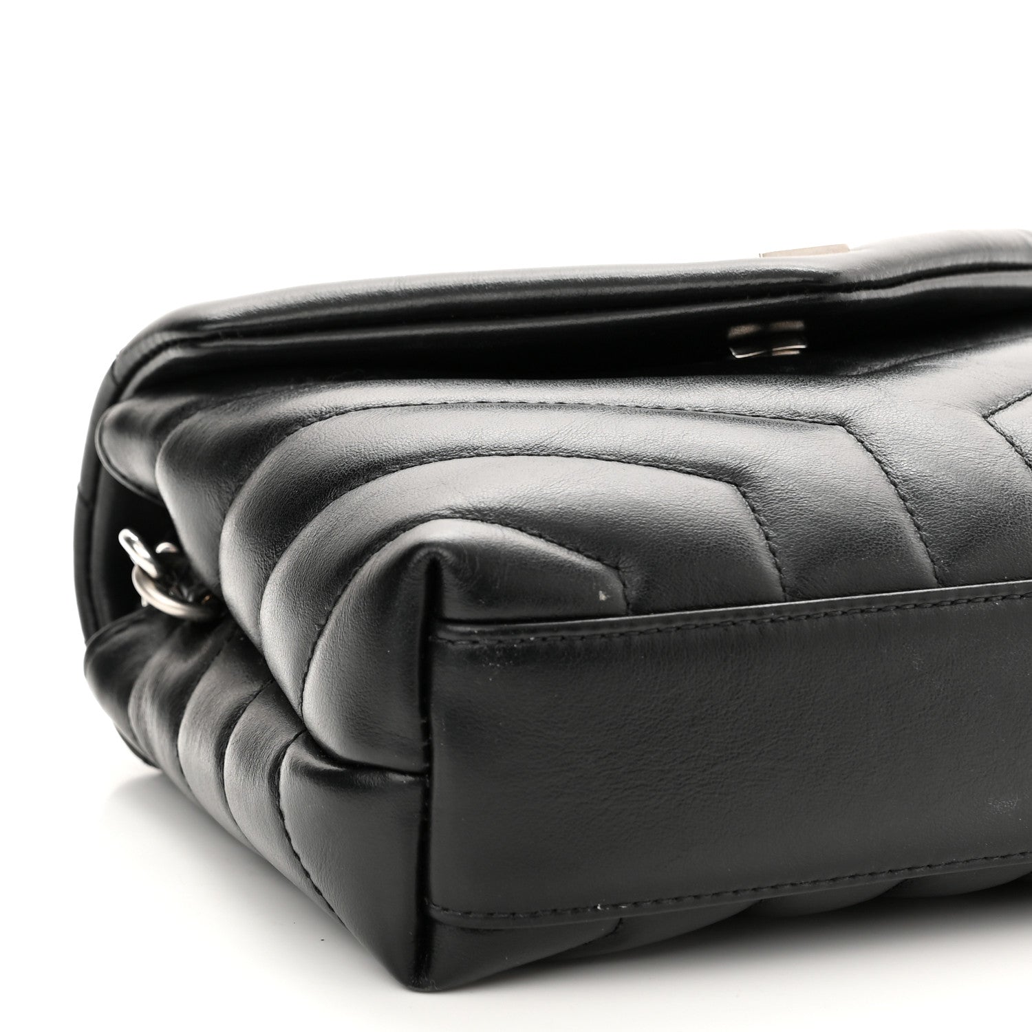 Saint Laurent Calfskin Y Quilted Monogram Toy Loulou Crossbody Bag Black 10 of 12