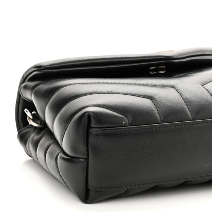 Saint Laurent Calfskin Y Quilted Monogram Toy Loulou Crossbody Bag Black 10 of 12