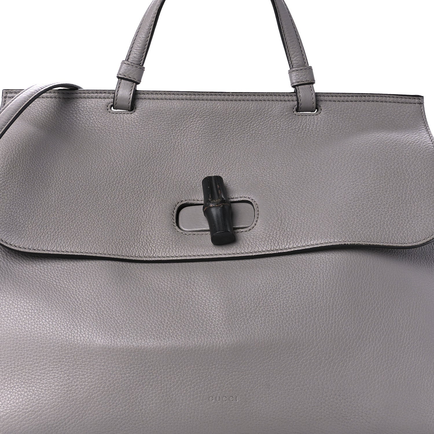 Gucci Cellarius Calfskin Large Bamboo Daily Top Handle Bag Storm Grey 7 of 8