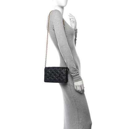 Louis Vuitton Lambskin Embossed Monogram Pochette Coussin Black 2 of 12