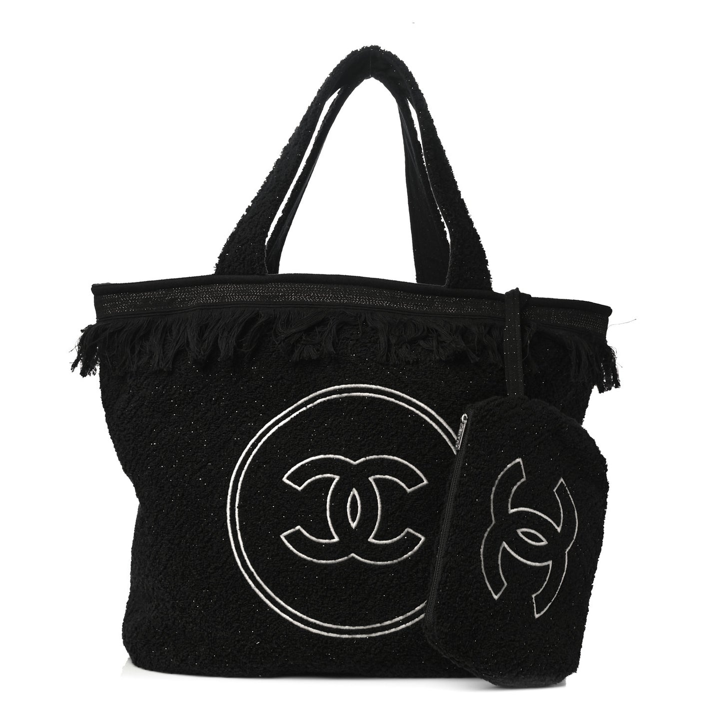 Terry Cotton CC Beach Tote Towel Set Black