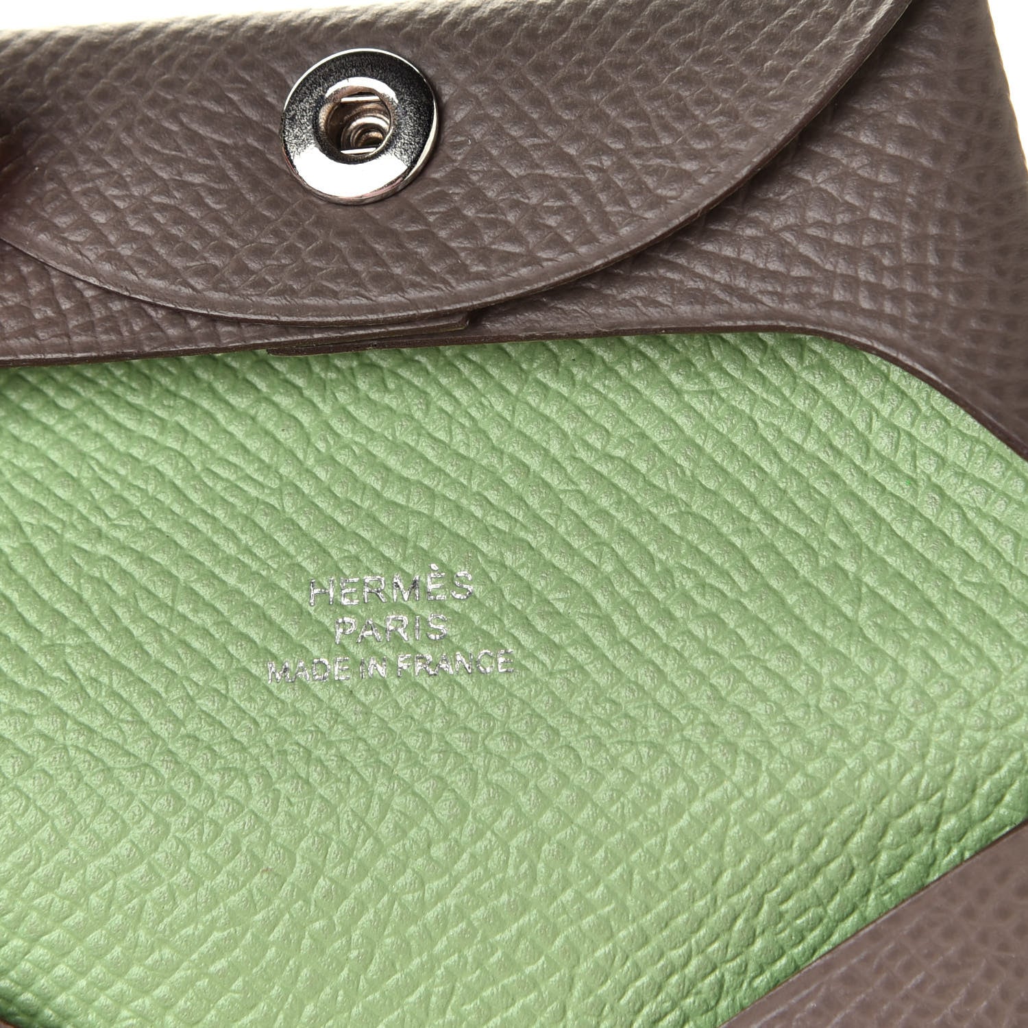 Hermes Epsom Bastia Verso Coin Purse Gris Etain Vert Criquet 6 of 6