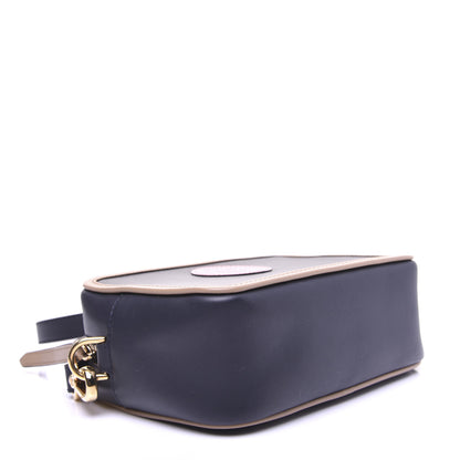 Fendi Vitello Century Matte Stamp Patch Bi-Color Mini Camera Case Blue Notte Amido Pink 4 of 13