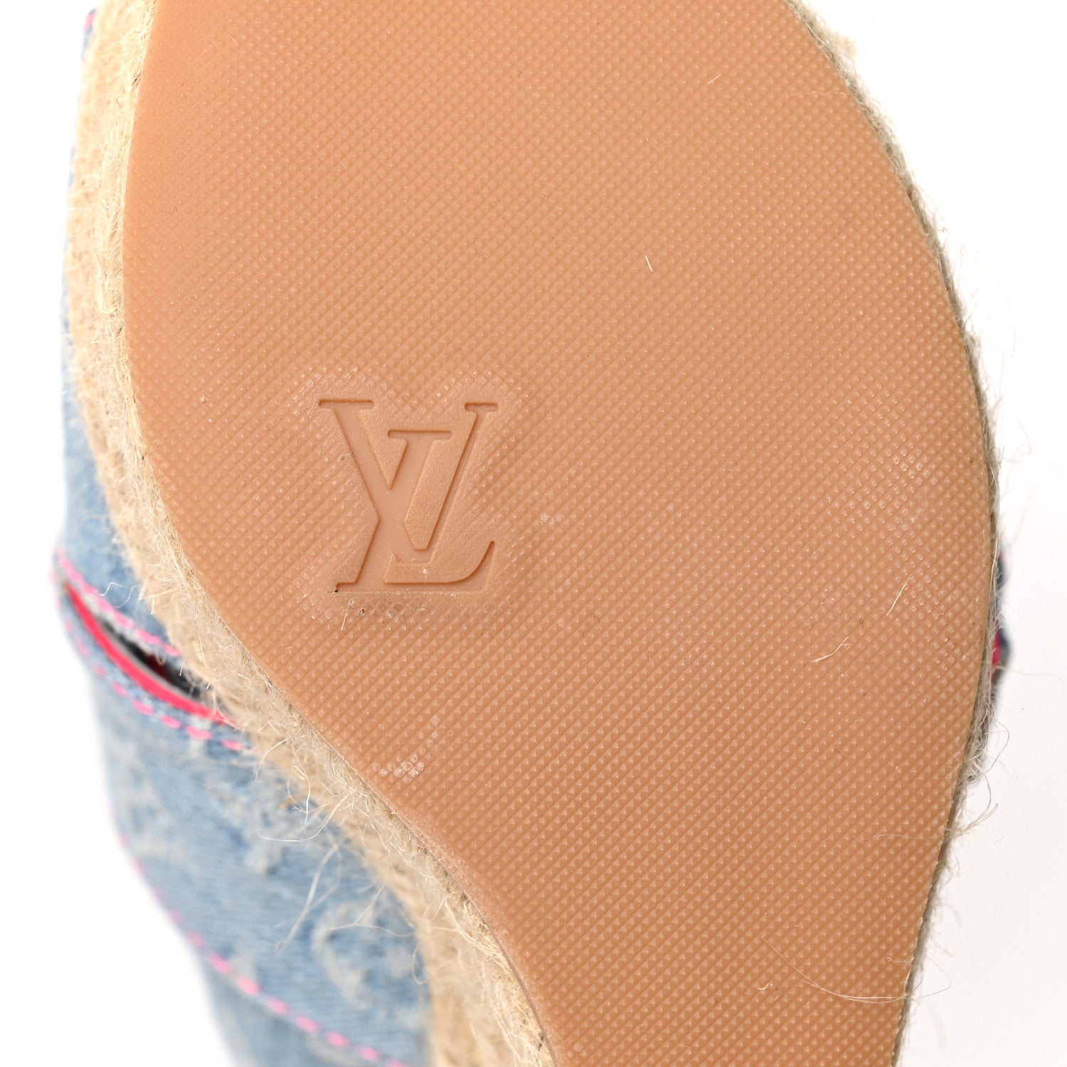 Louis Vuitton Denim Monogram Espadrille Wedge Sandals 39 Blue 8 of 11