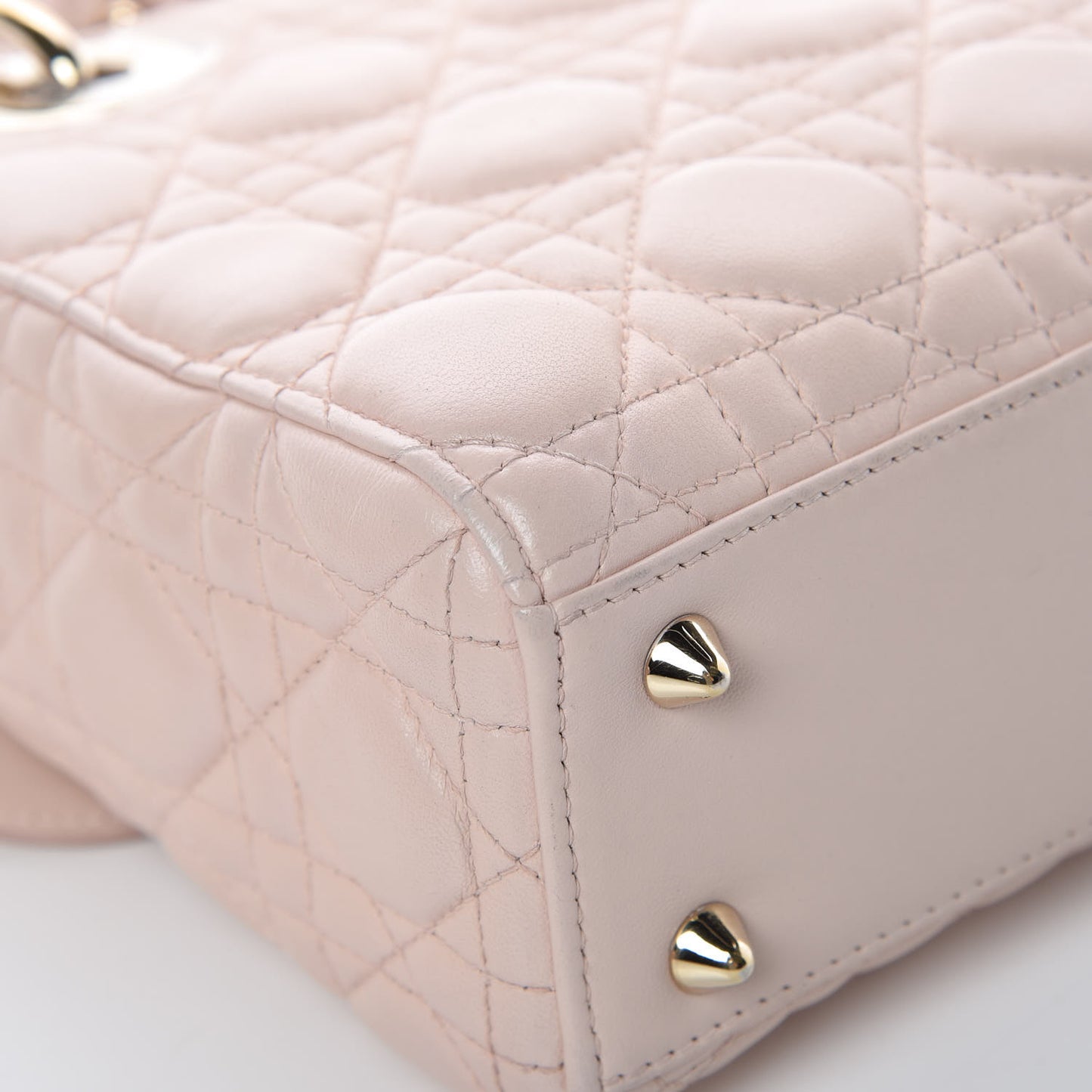 Lambskin Cannage Small Lucky Badges My Lady Dior Pink