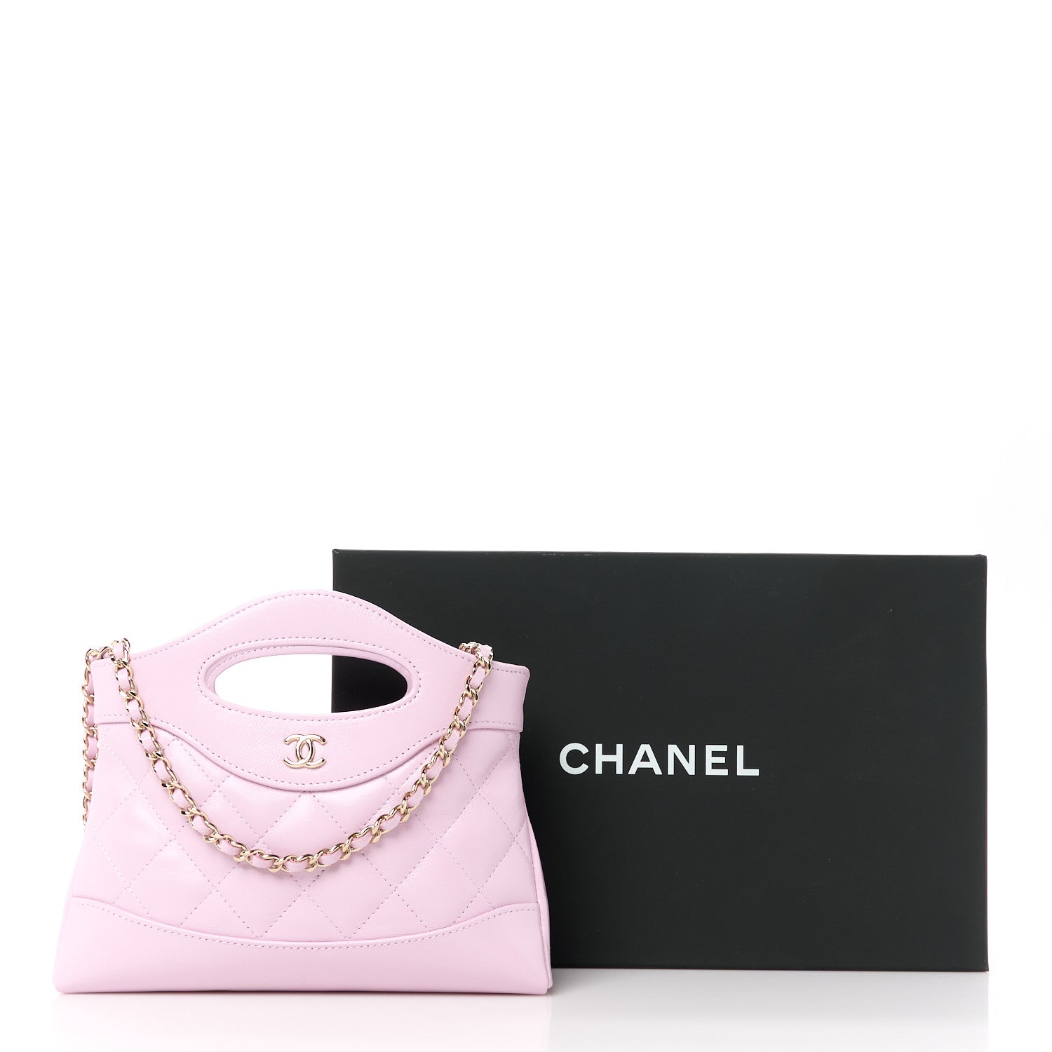 Chanel Shiny Crumpled Calfskin Quilted Nano 31 Shopping Bag Light Pink 11 of 11