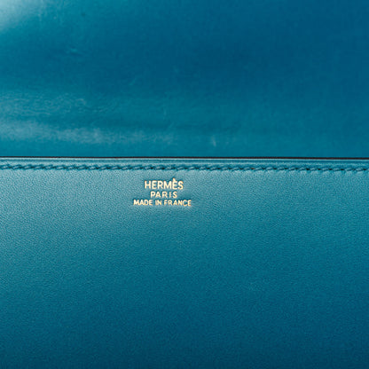 Hermes Tadelakt Medor 23 Clutch Bleu Izmir 6 of 9