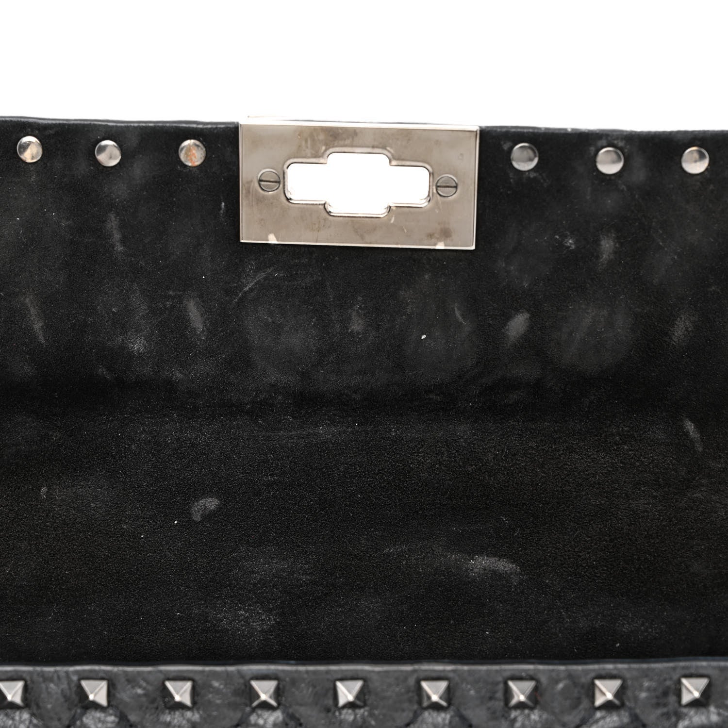 Valentino Garavani Craquele Nappa Small Rockstud Spike Shoulder Bag Black 10 of 11
