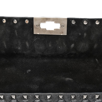 Valentino Garavani Craquele Nappa Small Rockstud Spike Shoulder Bag Black 10 of 11