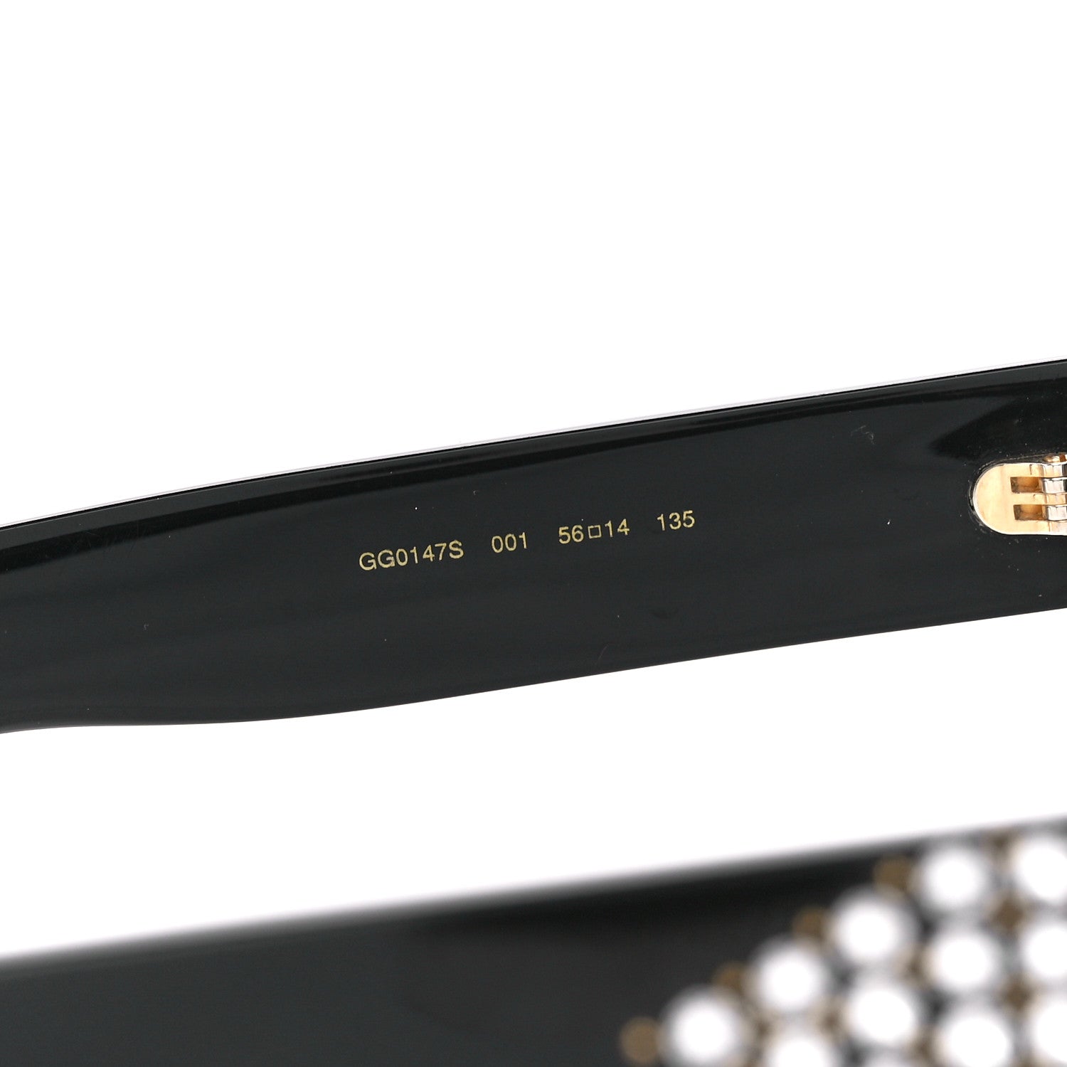 Gucci Acetate Crystal Sunglasses GG0147S Black 5 of 9