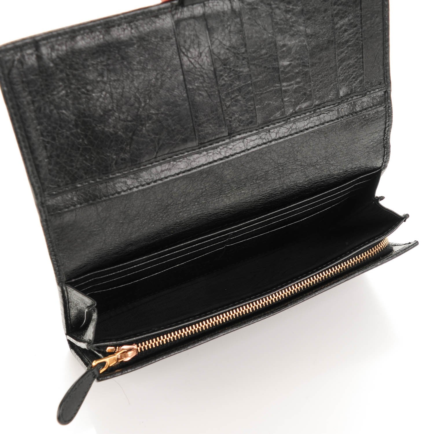 Balenciaga Agneau Giant 12 Rose Gold Hardware Money Wallet Black 5 of 7