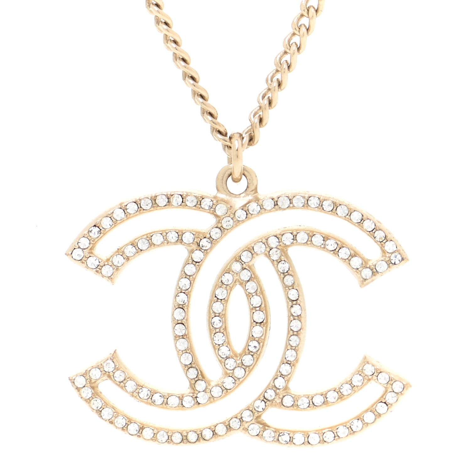 Chanel Crystal CC 100 Anniversary Necklace Gold 4 of 5