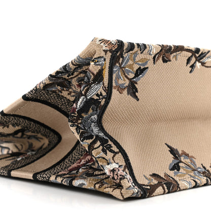 Christian Dior Canvas Embroidered Jardin D'Hiver Medium Book Tote Beige Multicolor 9 of 13