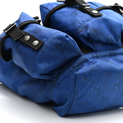 Gucci Econyl Nylon Monogram Off The Grid Utility Pocket Backpack Guilted Blue Black 9 of 12