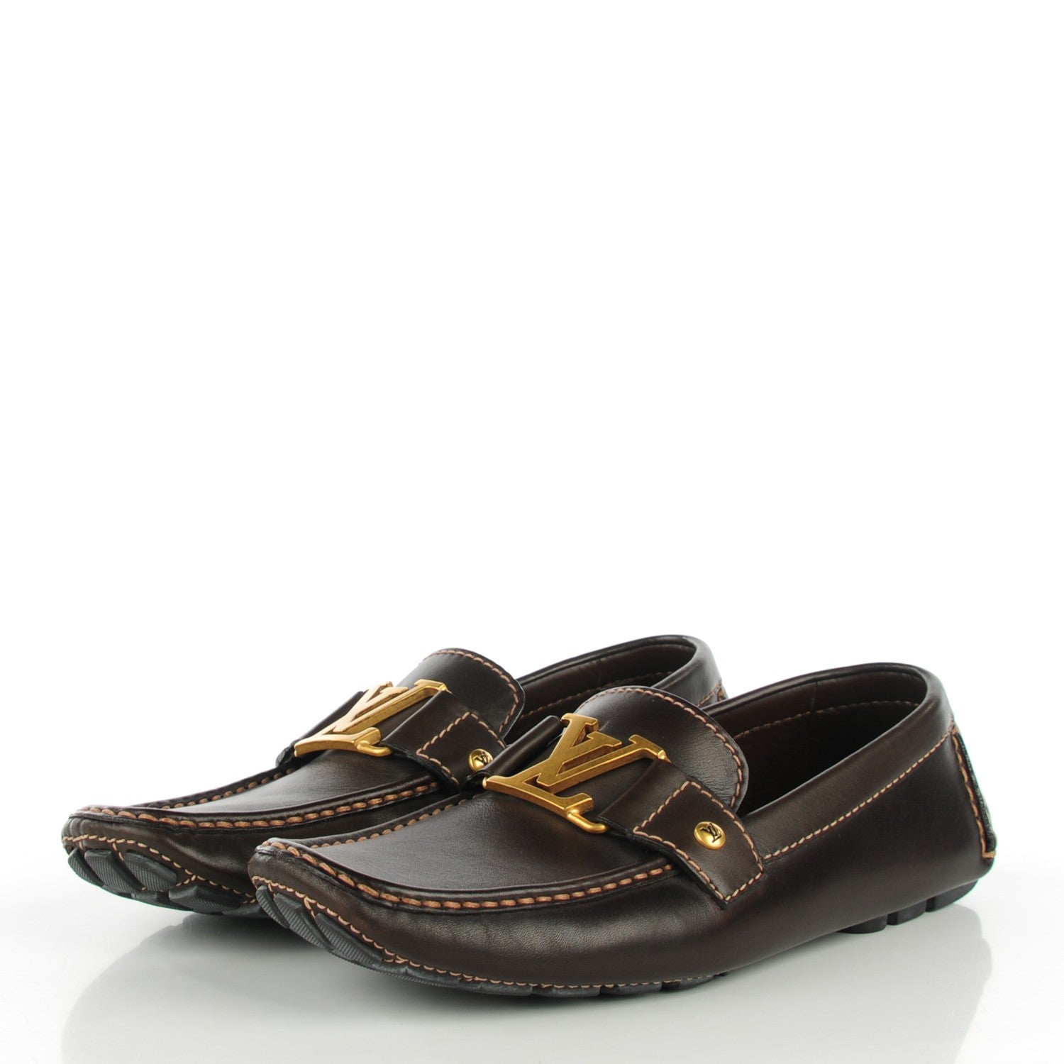 Louis Vuitton Leather Monte Carlo Loafers 6 Cacao Brown 3 of 8