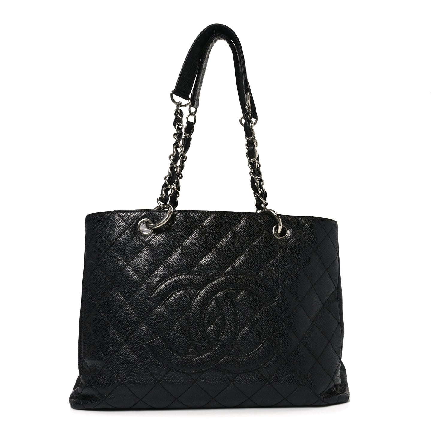 Caviar Quilted Grand Shopping Tote GST Black