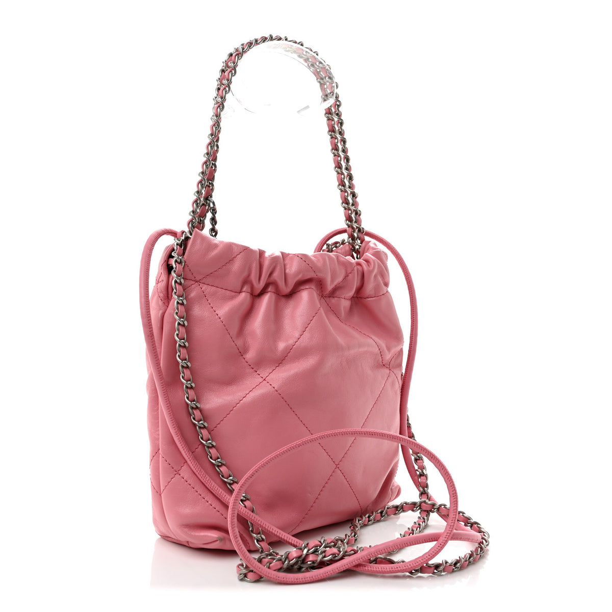 Shiny Calfskin Quilted Mini Chanel 22 Pink