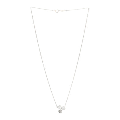 Tiffany Platinum Diamond .17ctw Small Paper Flowers Pendant Necklace 3 of 5