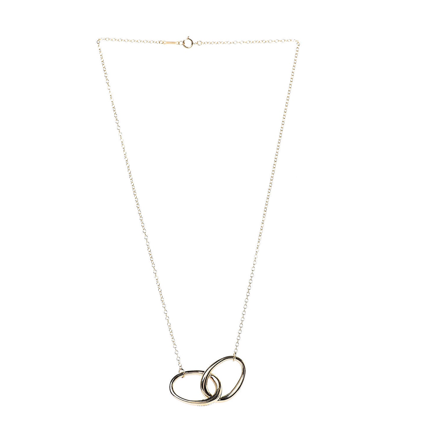 18K Yellow Gold Elsa Peretti Interlocking Ovals Pendant Necklace