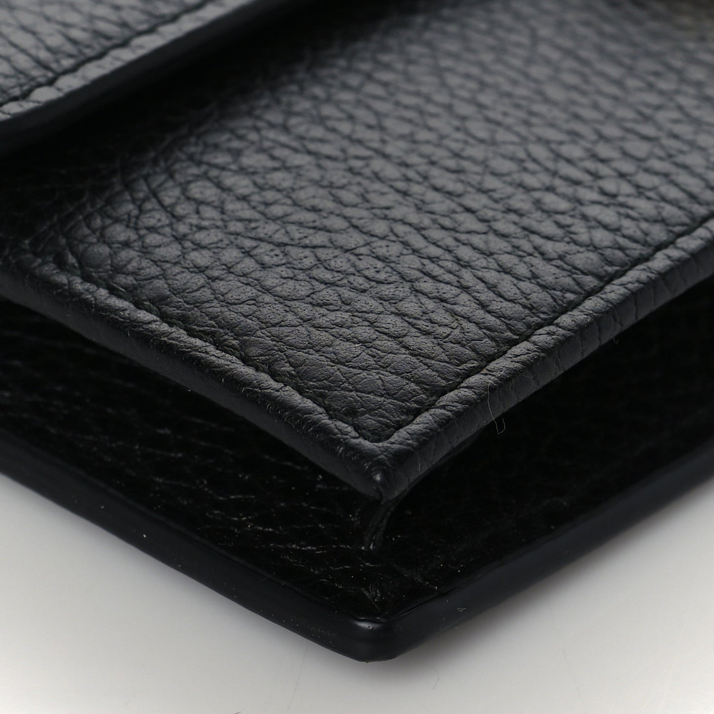 Dollar Calfskin Interlocking G Chain Wallet Black