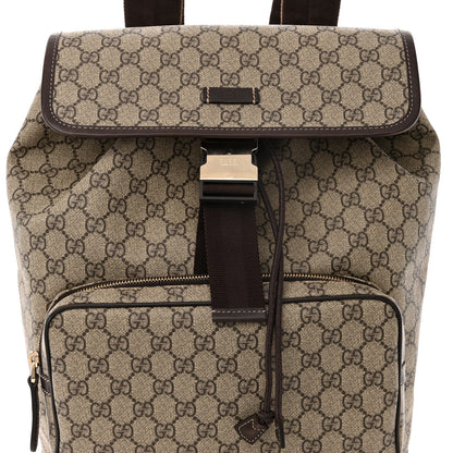Gucci GG Supreme Monogram Medium Single Buckle Rucksack Backpack Beige Ebony Brown 8 of 11