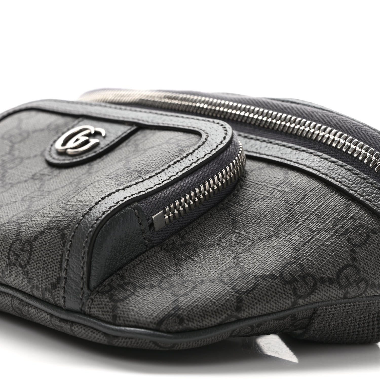 Gucci GG Supreme Monogram Textured Dollar Calfskin Ophidia Belt Bag Grey Black Graphite Grey 8 of 8