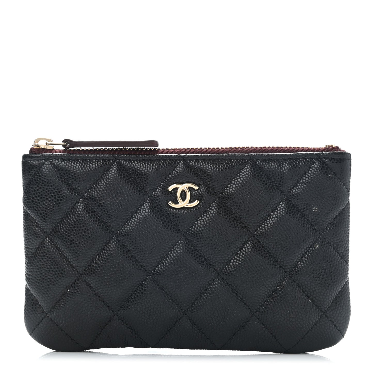 Caviar Quilted Small Cosmetic Case Black
