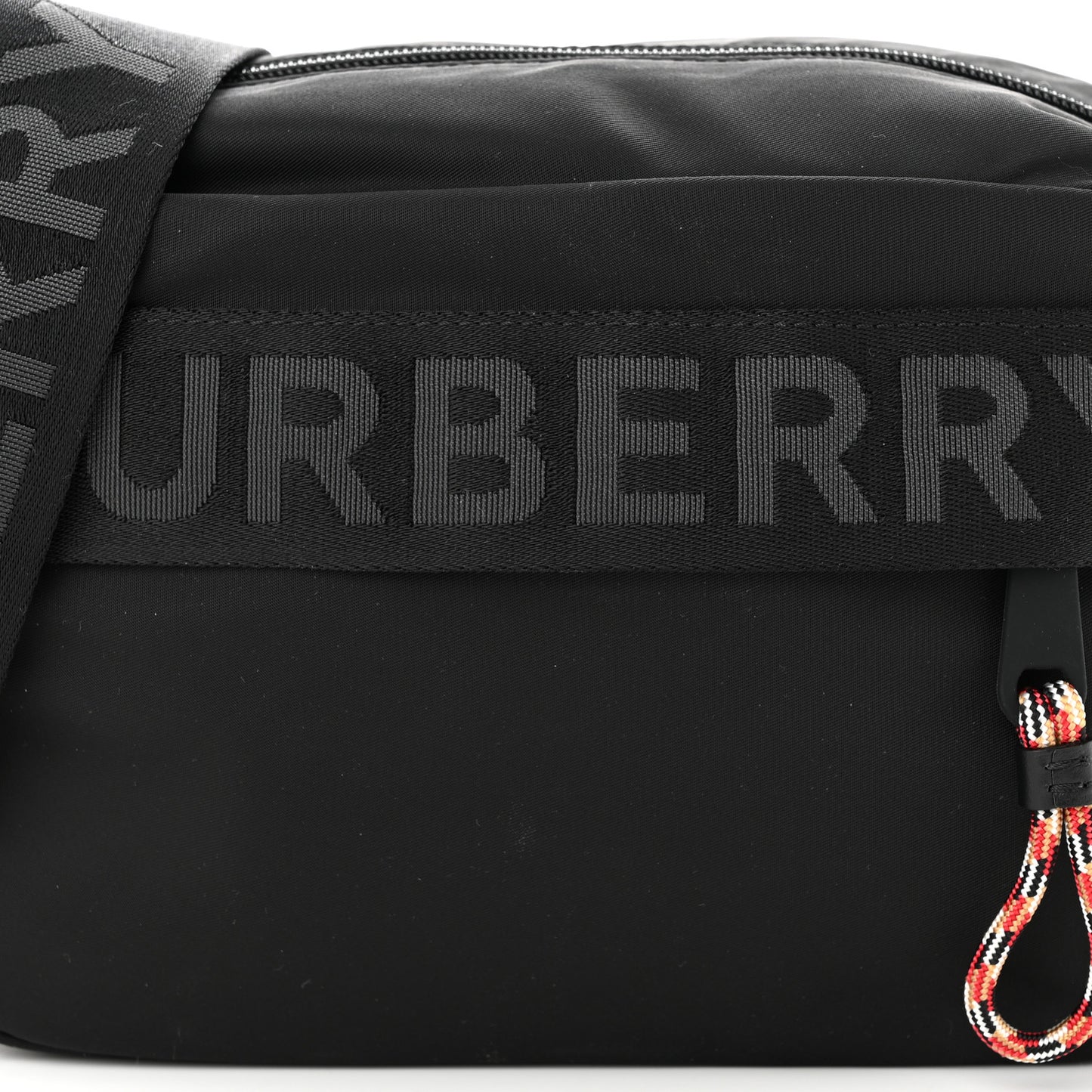 Nylon Logo Detail Crossbody Bag Black