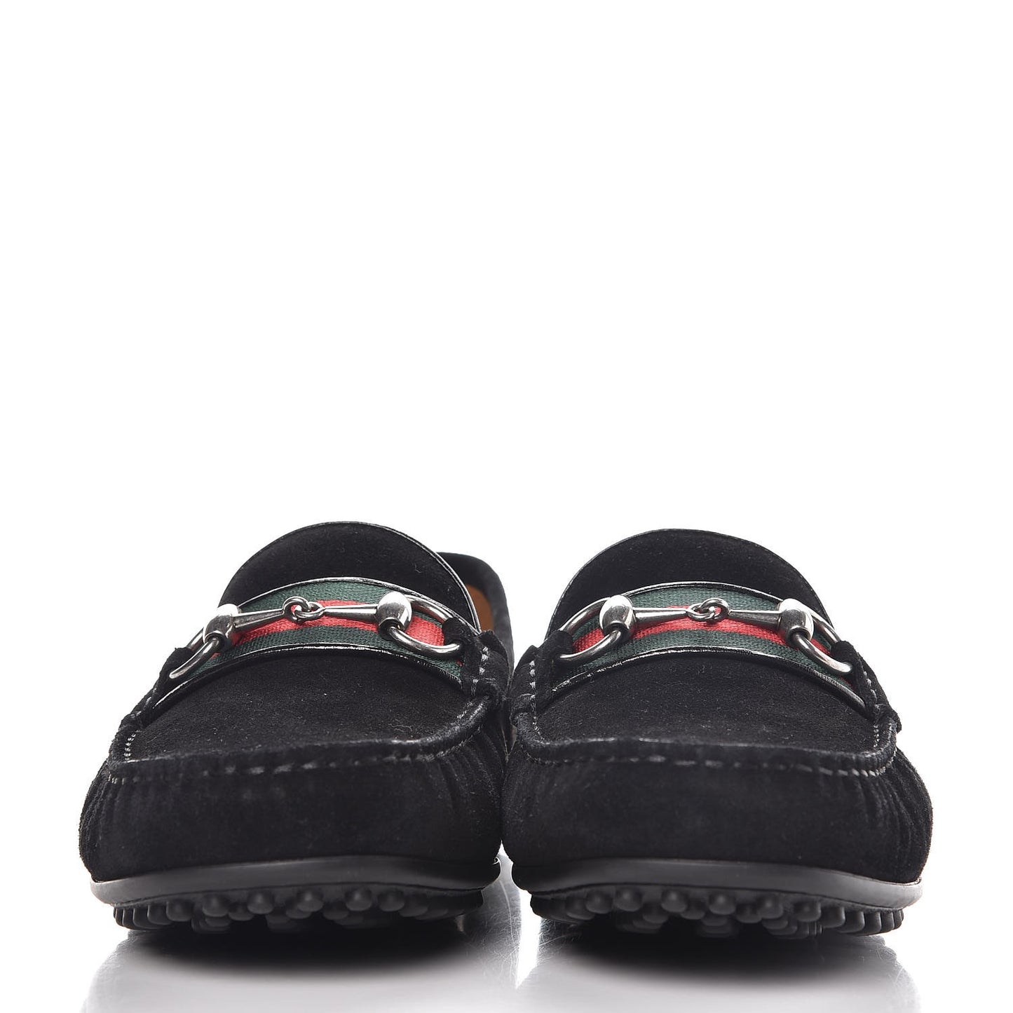 Suede Web Mens Horsebit Driver Loafers 7 Black