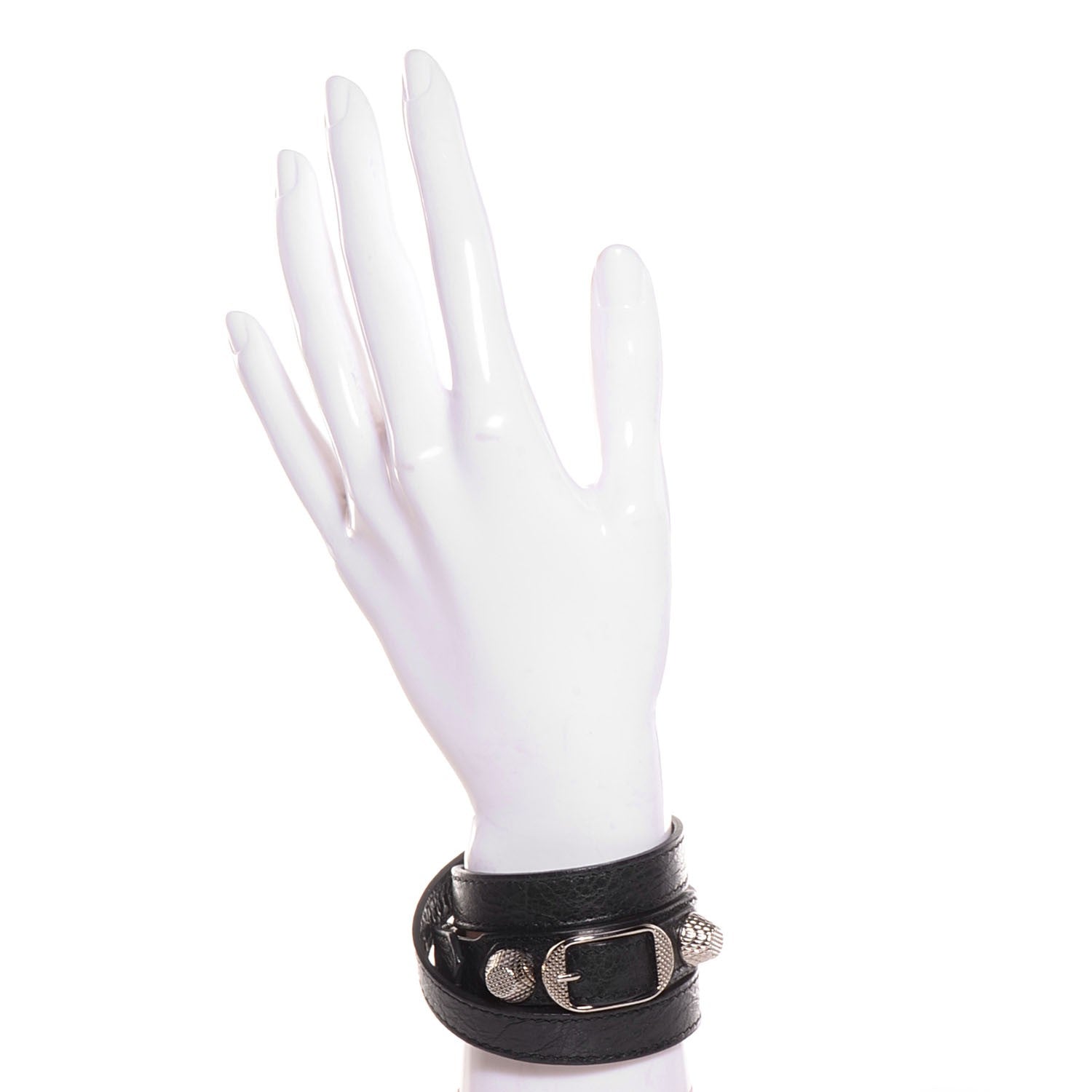 Balenciaga Agneau Giant Silver Hardware Triple Tour M Braceletedium Black 2 of 9
