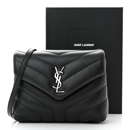 Saint Laurent Calfskin Y Quilted Monogram Toy Loulou Crossbody Bag Black 14 of 14
