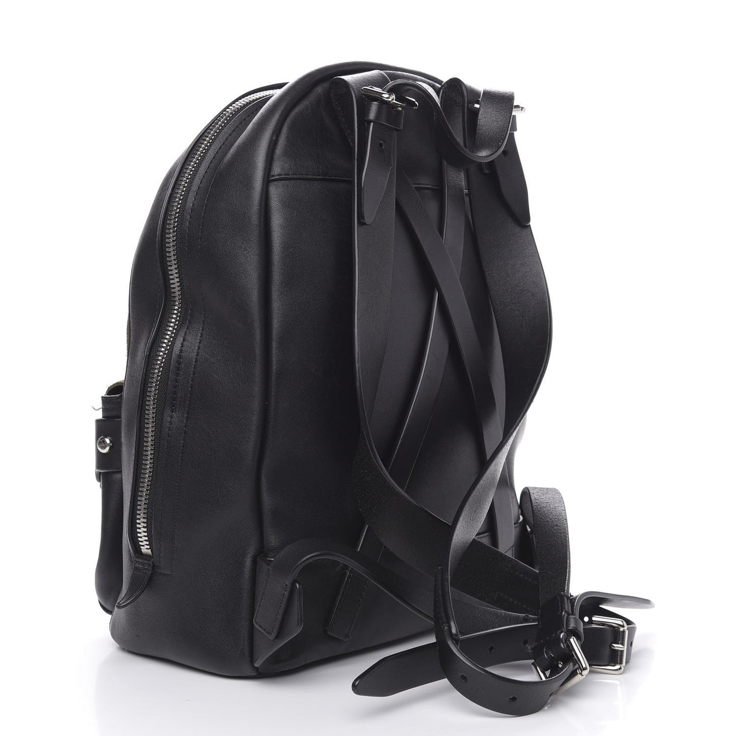 3.1 Lambskin Suede Bi-Color Fringe Mini Bianca Backpack Dark Moss Black