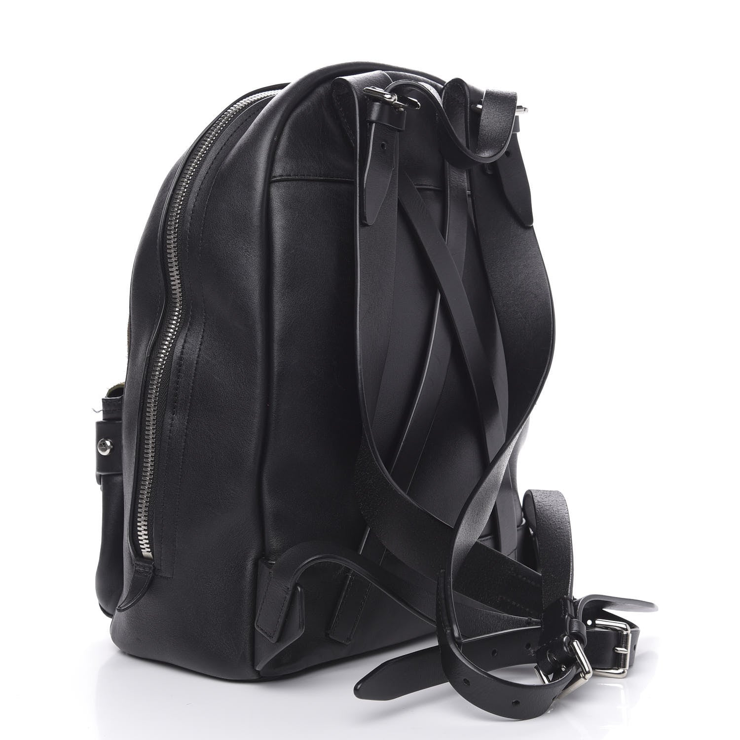 3.1 Phillip Lim 3.1 Lambskin Suede Bi-Color Fringe Mini Bianca Backpack Dark Moss Black 2 of 11